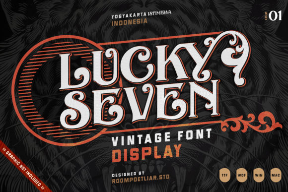 Lucky Seven: A Bold Vintage Display Font for Branding
