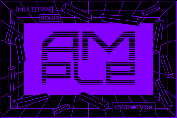 MultiType Rows Ample: A Pixel Display Font for Bold Branding