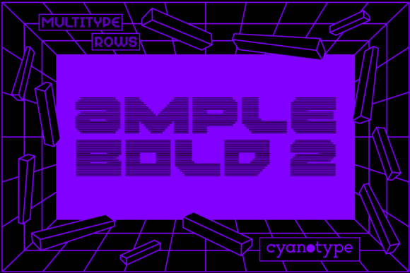 MultiType Rows Ample Bold 2: Bold Pixel Display Font for Your Business