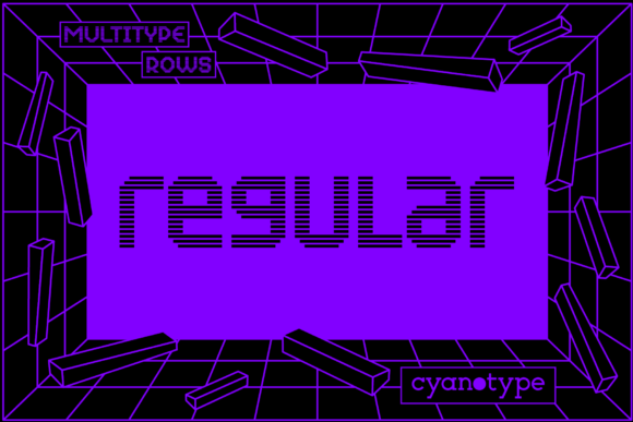 MultiType Rows Regular: Pixelated Typeface for Bold Branding